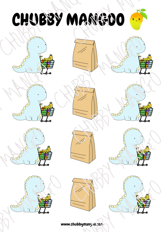 Dino Shopping Stickers