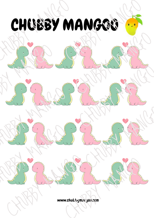 Dino Love Stickers