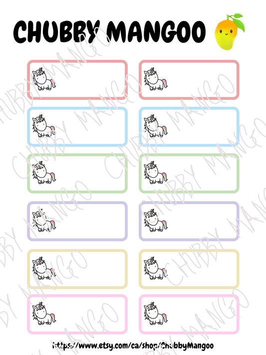 Unicorn Label Stickers